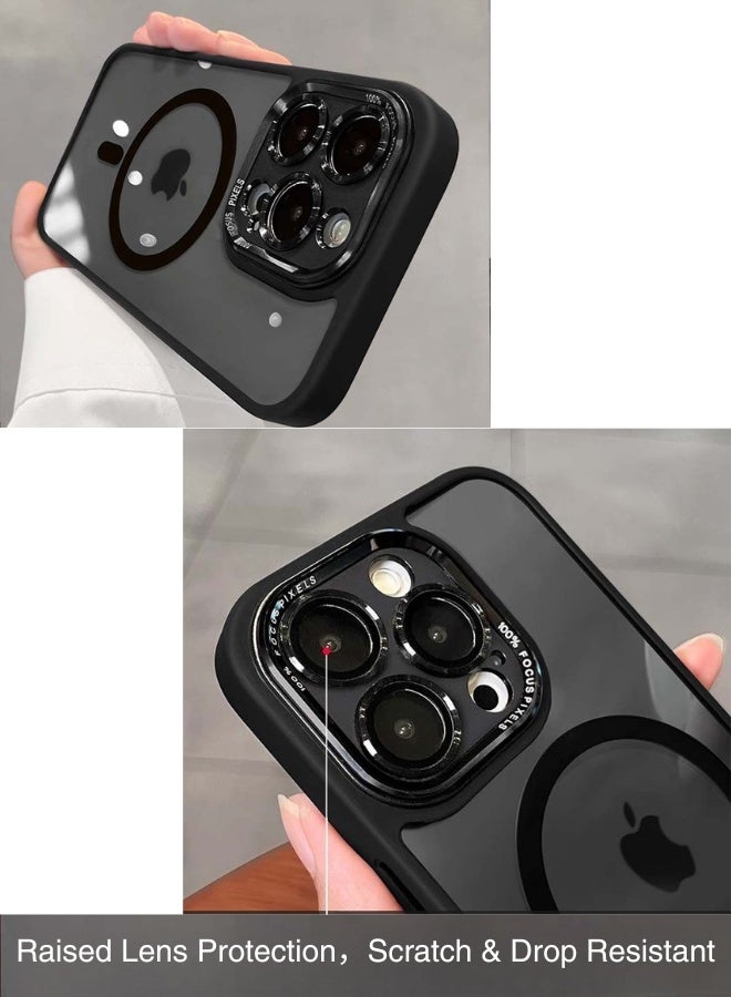 حالة iPhone 17 Pro Max شفافة مع حافة معدنية، وقوة مغناطيسية MagSafe، تصميم رفيع مقاوم للصدمات وأنيق - Image 3